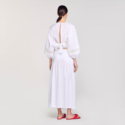 Sandro Maxi poplin skirt White