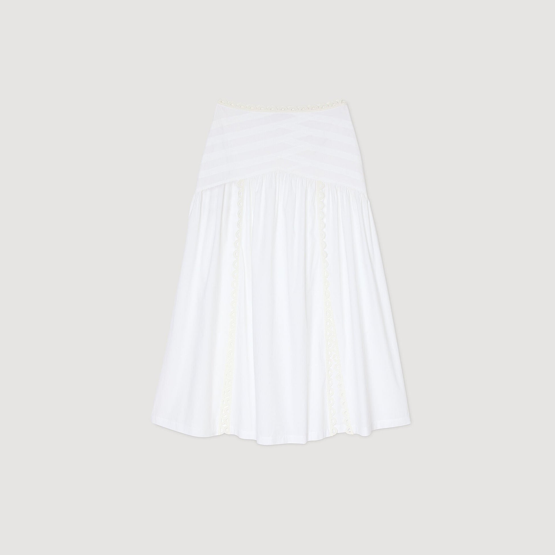 Sandro Maxi poplin skirt White