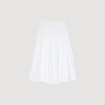 Sandro Maxi poplin skirt White