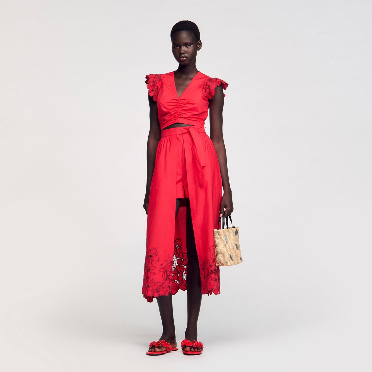 Sandro Floral skort Red