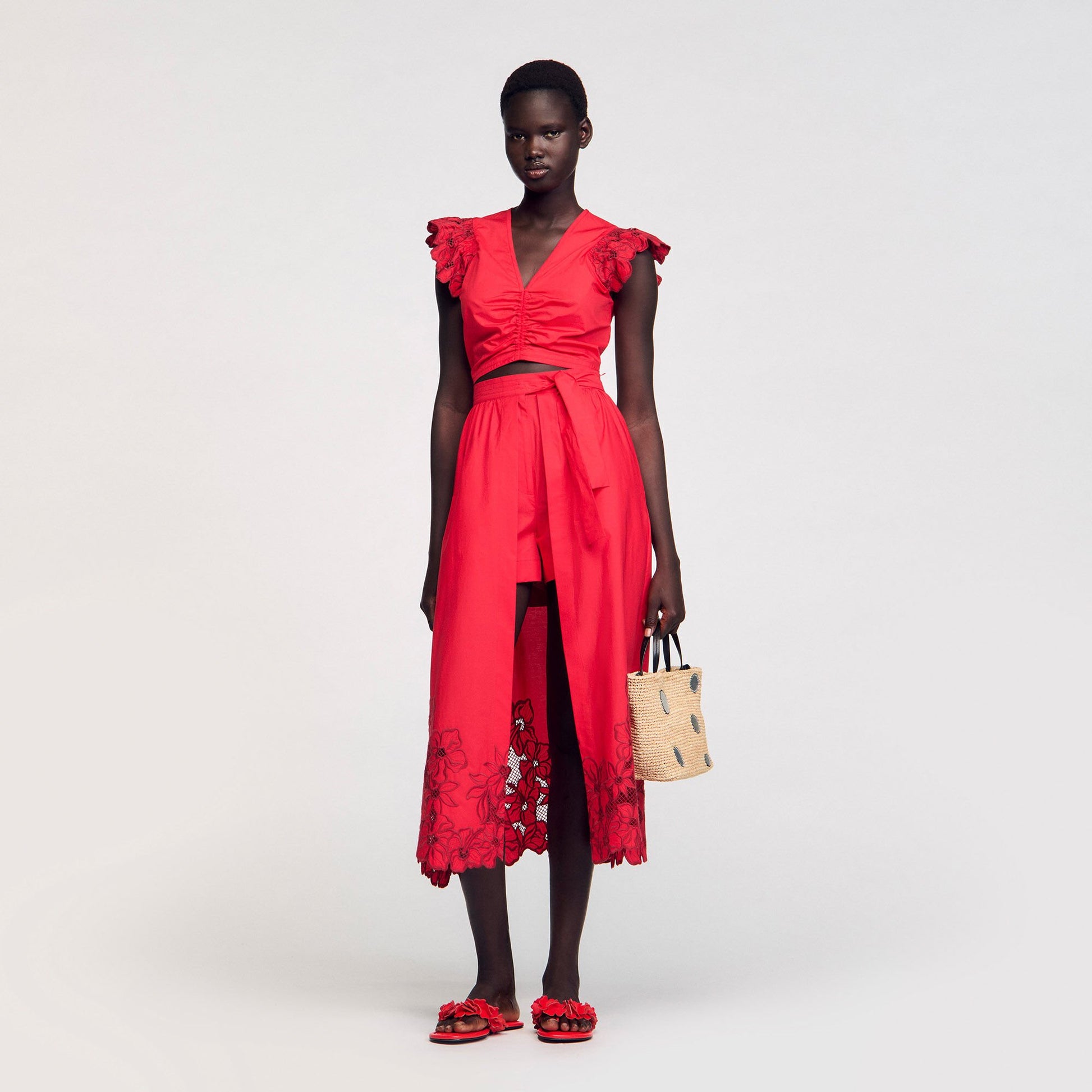 Sandro Floral skort Red