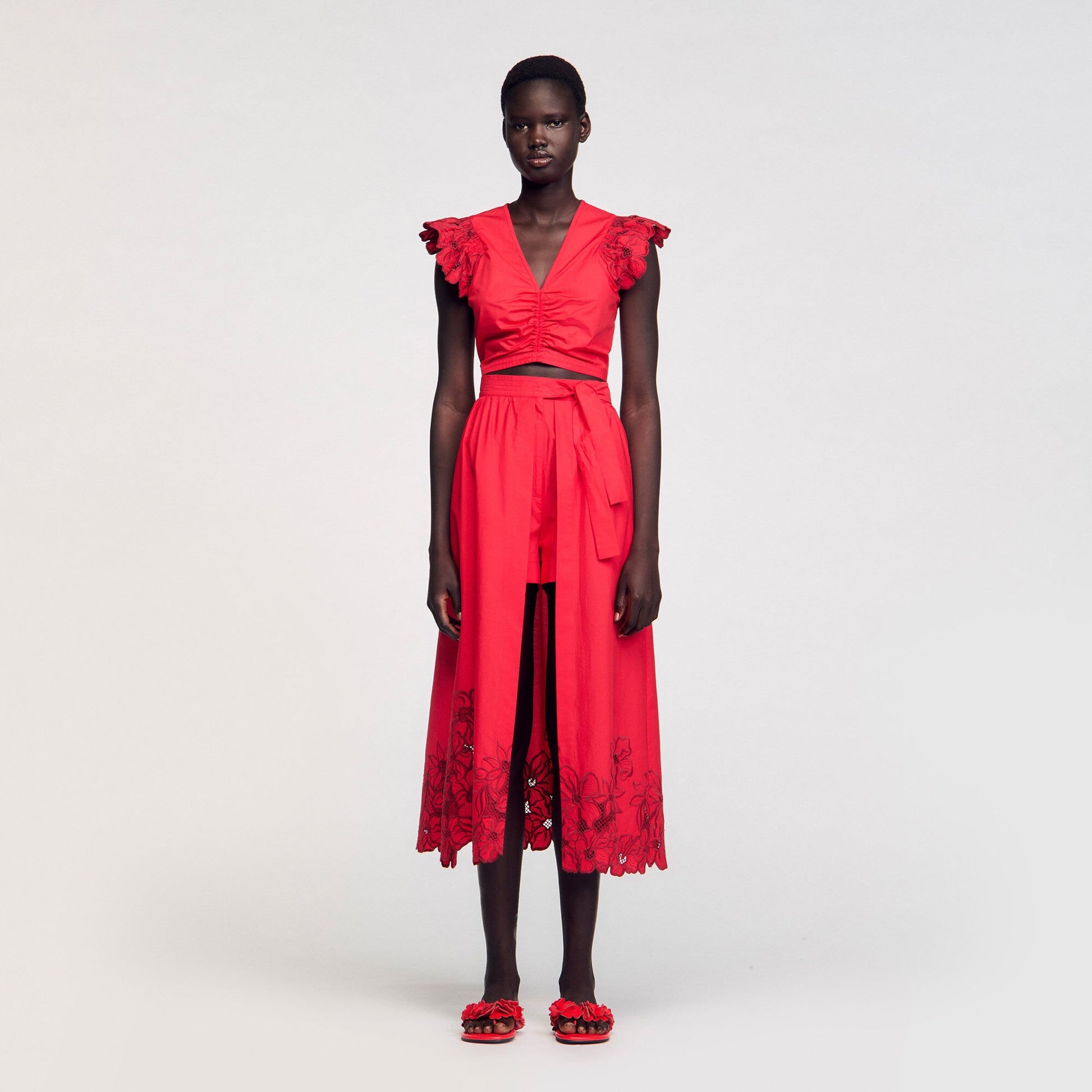 Sandro Floral skort Red
