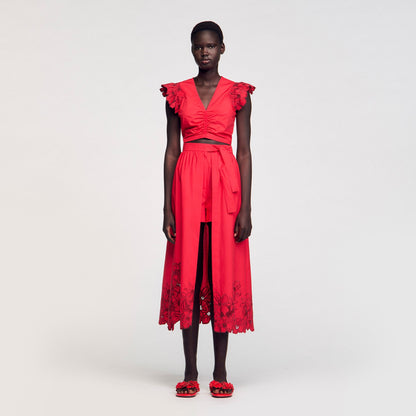 Sandro Floral skort Red