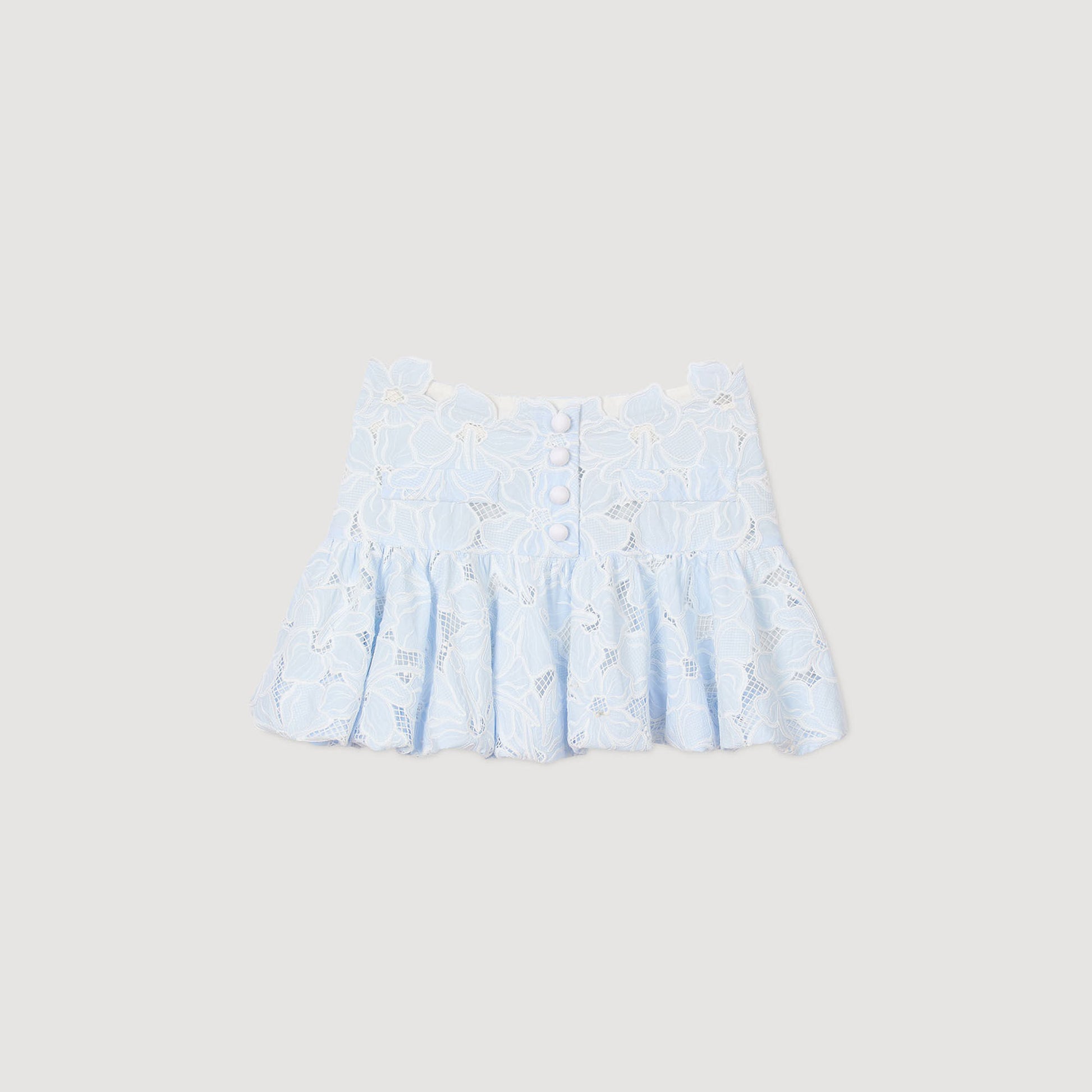 Sandro Mini guipure skirt Sky Blue