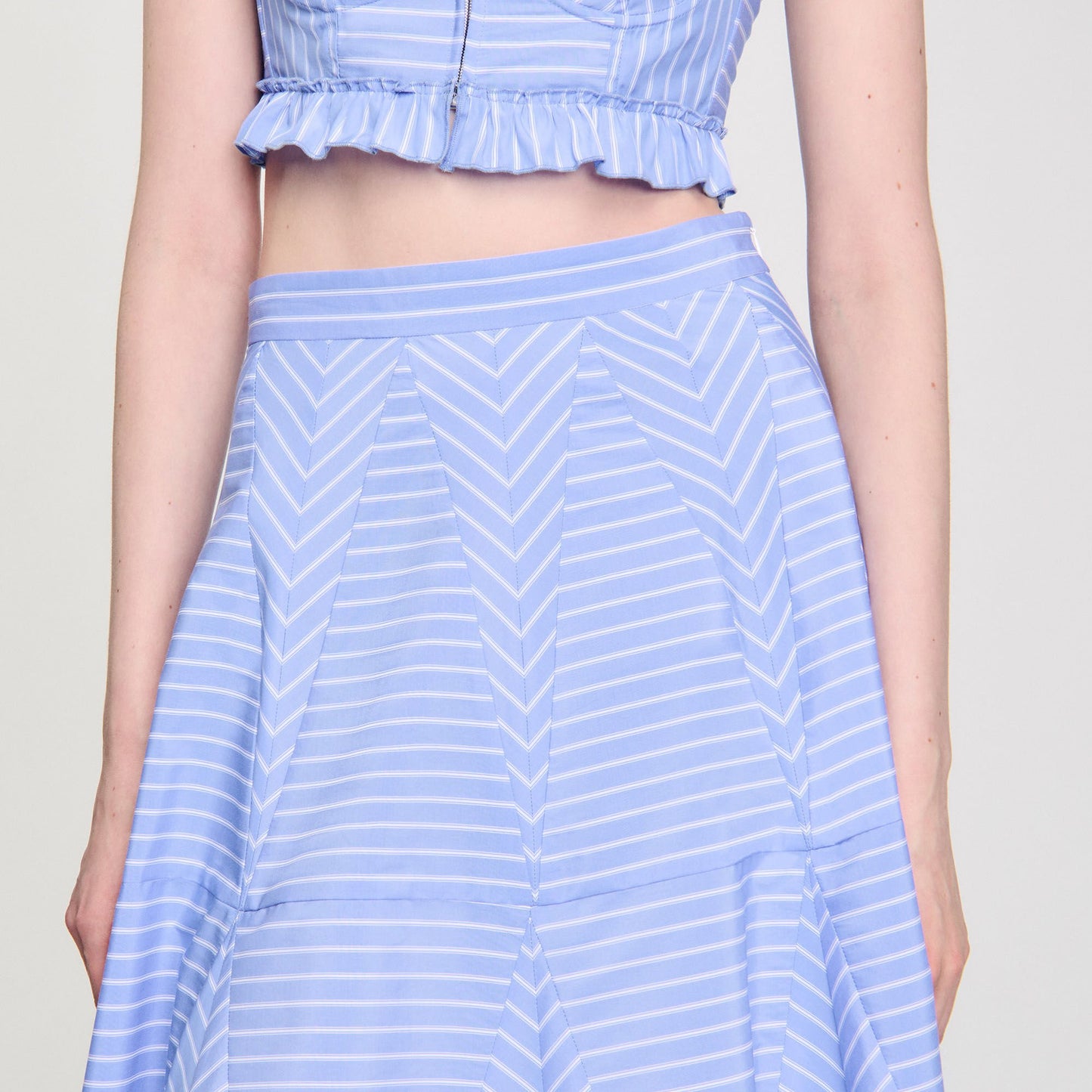 Sandro Maxi striped skirt Blu / White