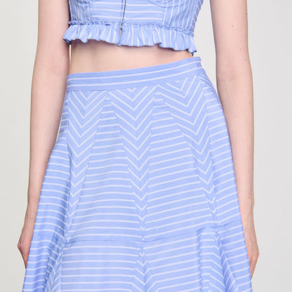 Sandro Maxi striped skirt Blu / White