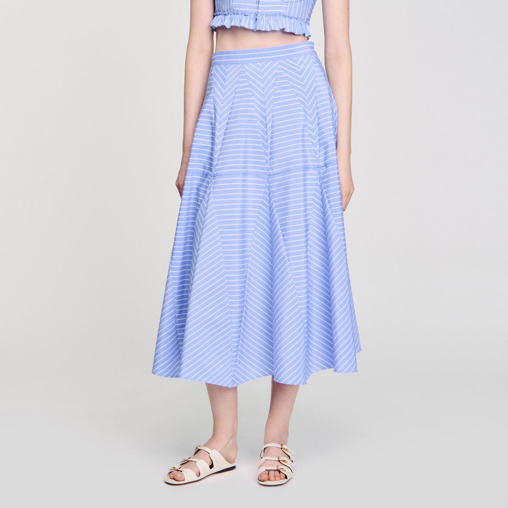 Sandro Maxi striped skirt Blu / White