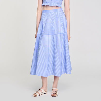 Sandro Maxi striped skirt Blu / White