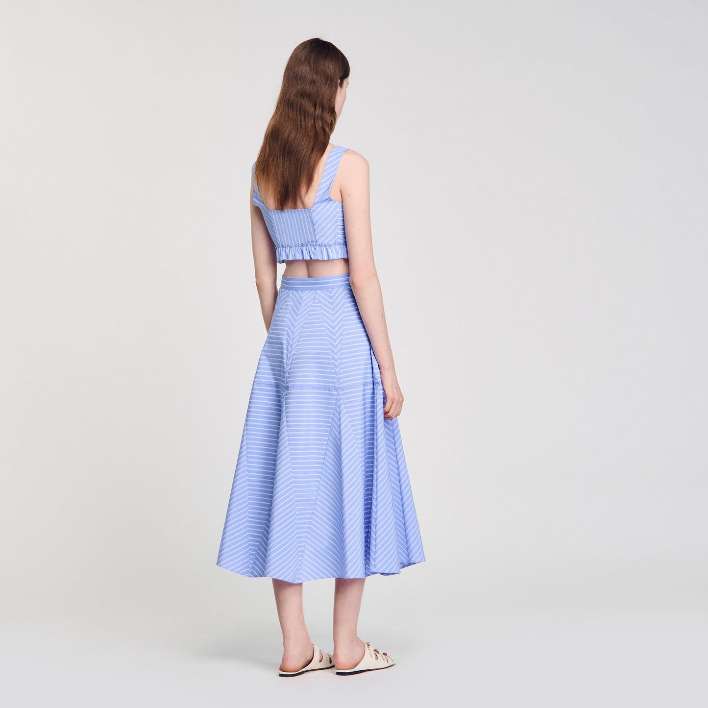 Sandro Maxi striped skirt Blu / White