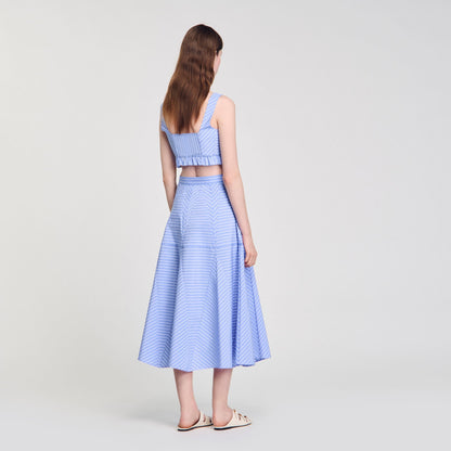Sandro Maxi striped skirt Blu / White