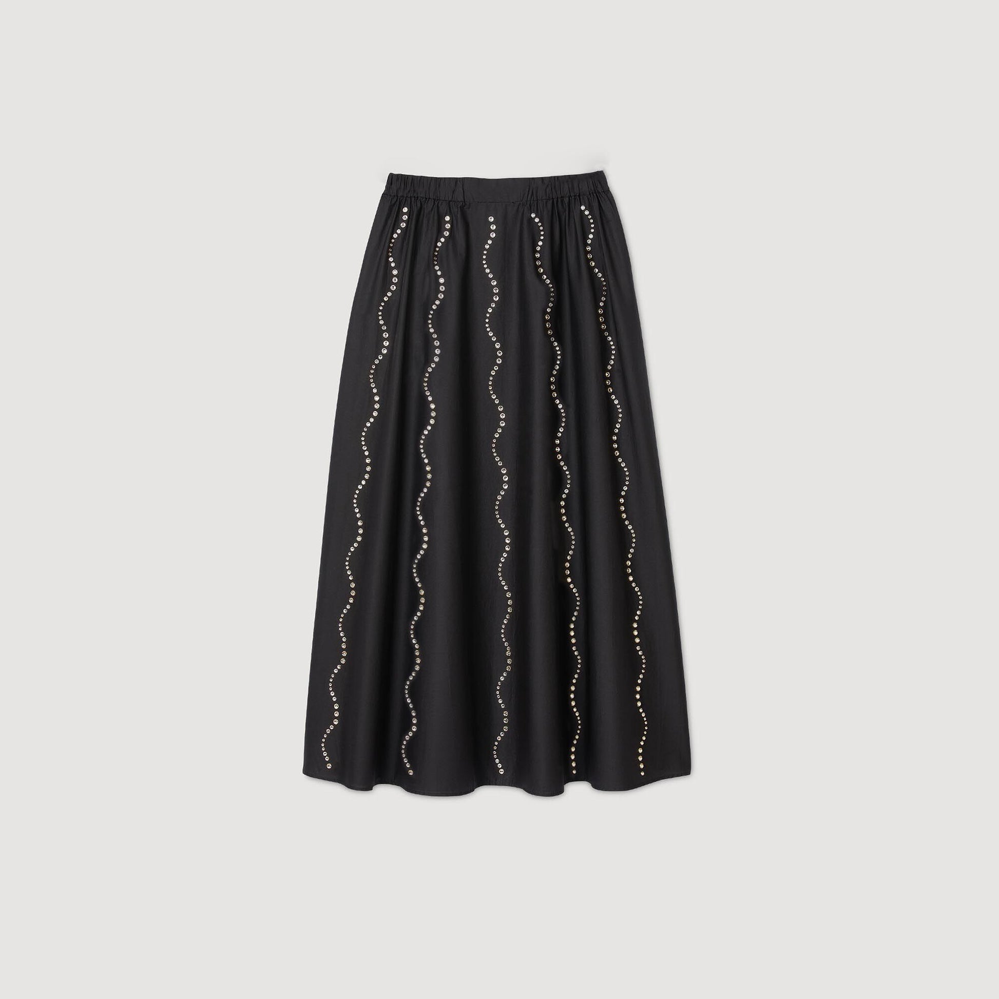 Sandro Maxi rhinestone skirt Black