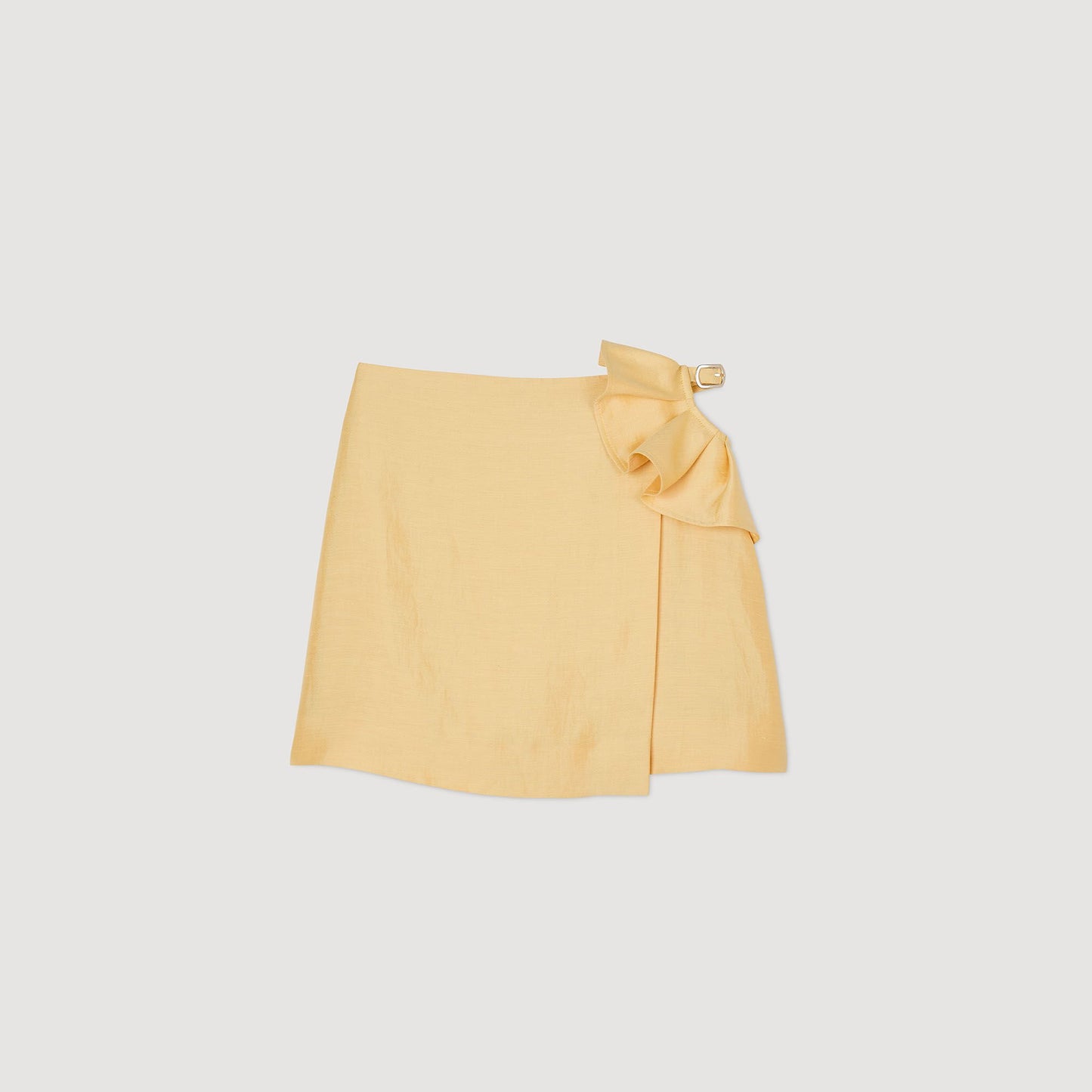Sandro Mini skirt with ruffled detail Straw