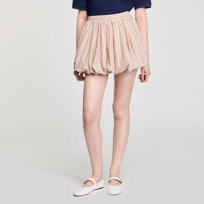 Sandro Striped bubble skirt Sand / Camel
