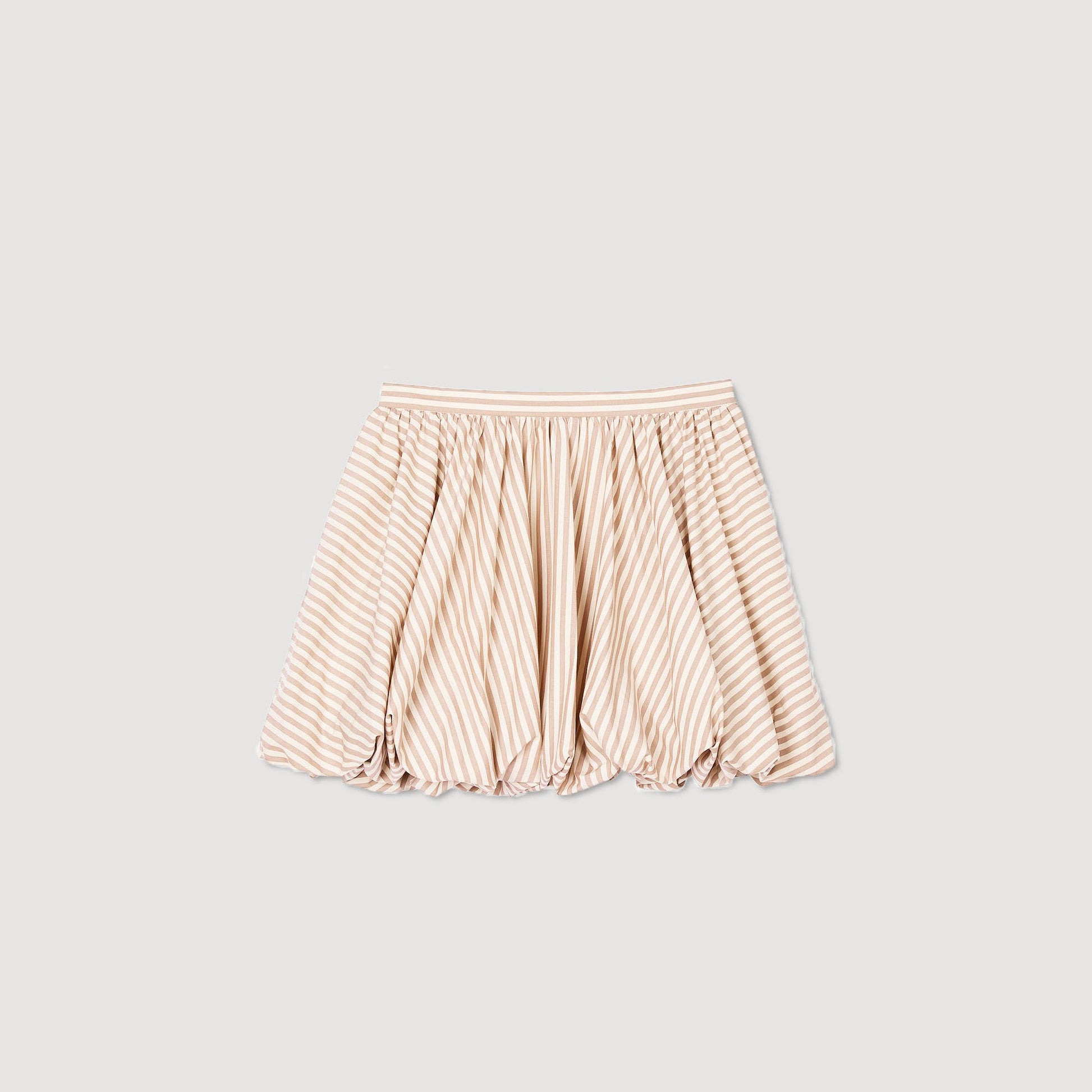 Sandro Striped bubble skirt Sand / Camel