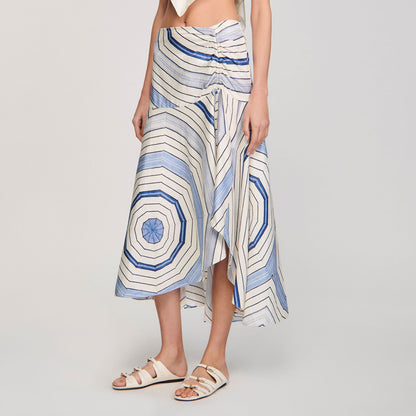 Sandro Spiral-motif maxi skirt Sky Blue