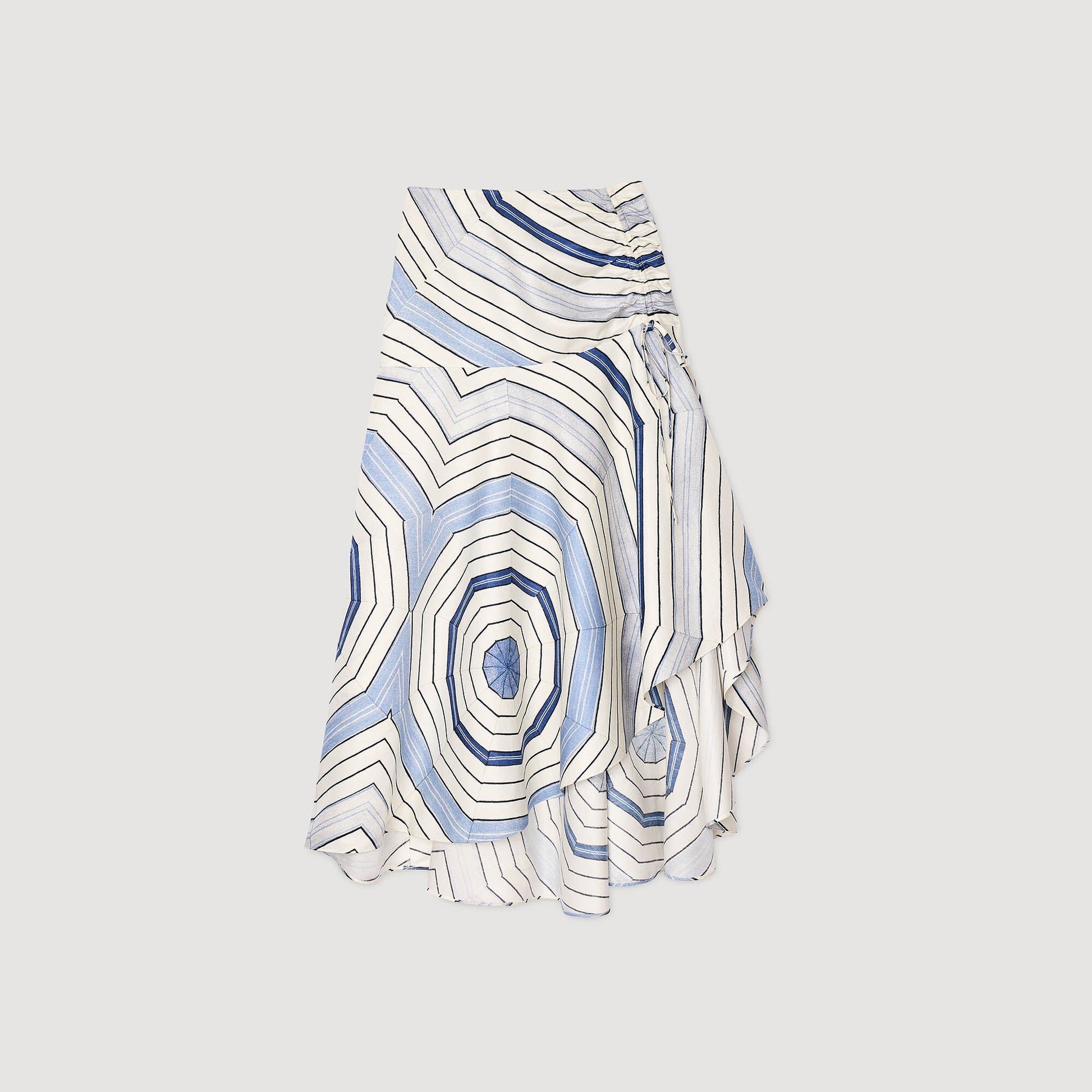 Sandro Spiral-motif maxi skirt Sky Blue