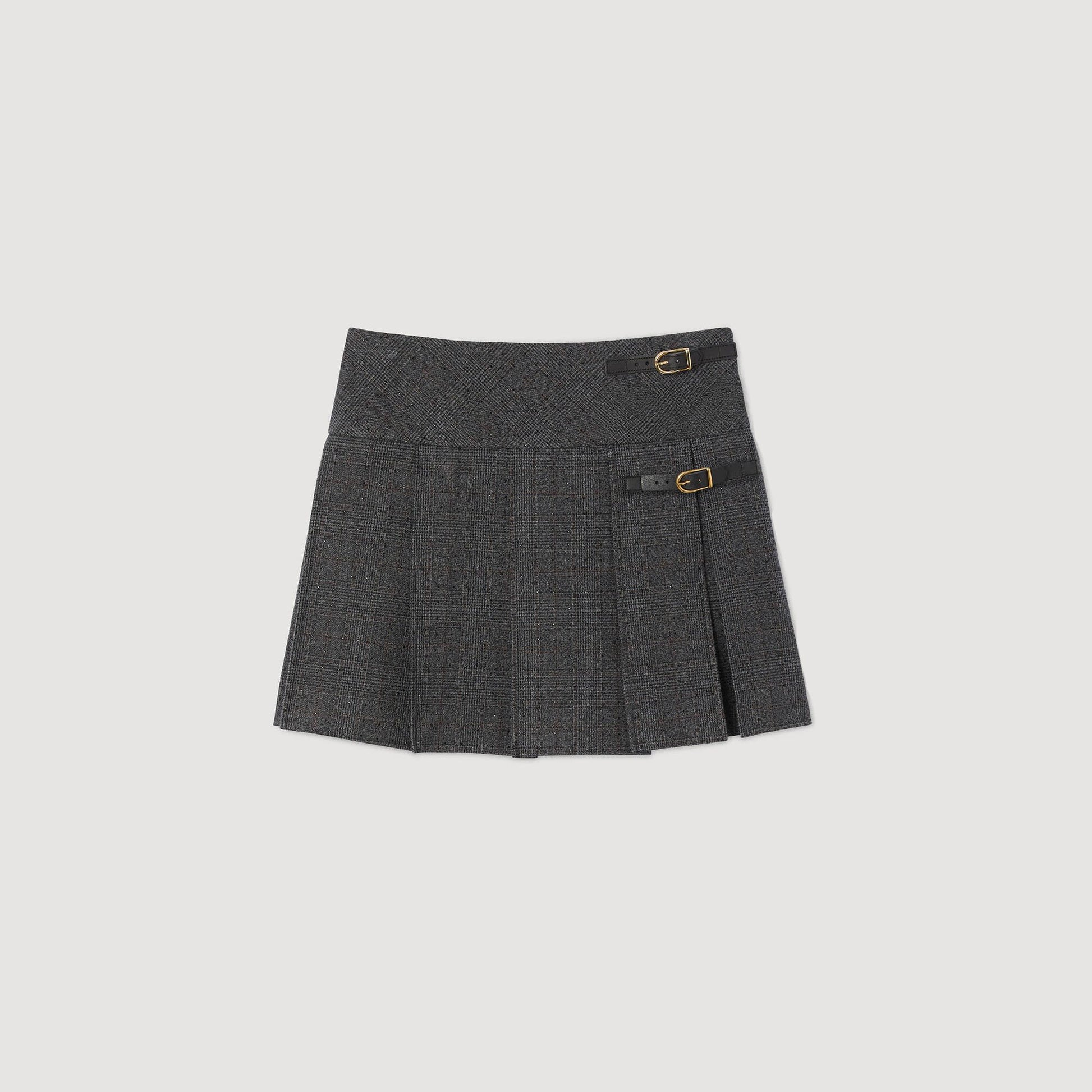 Sandro Mini rhinestone suit skirt Grey / Brown