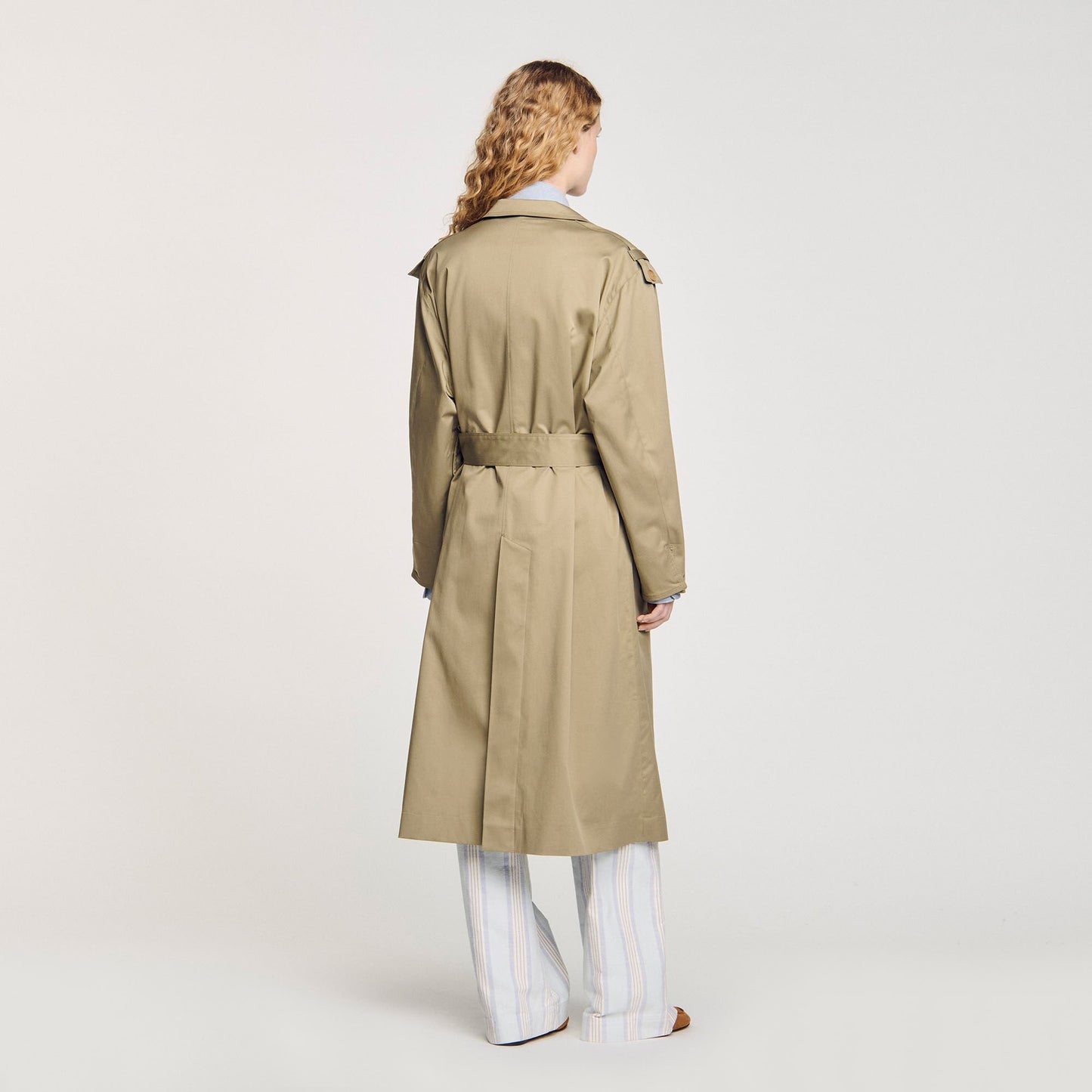 Sandro Belted trench coat Olive Green