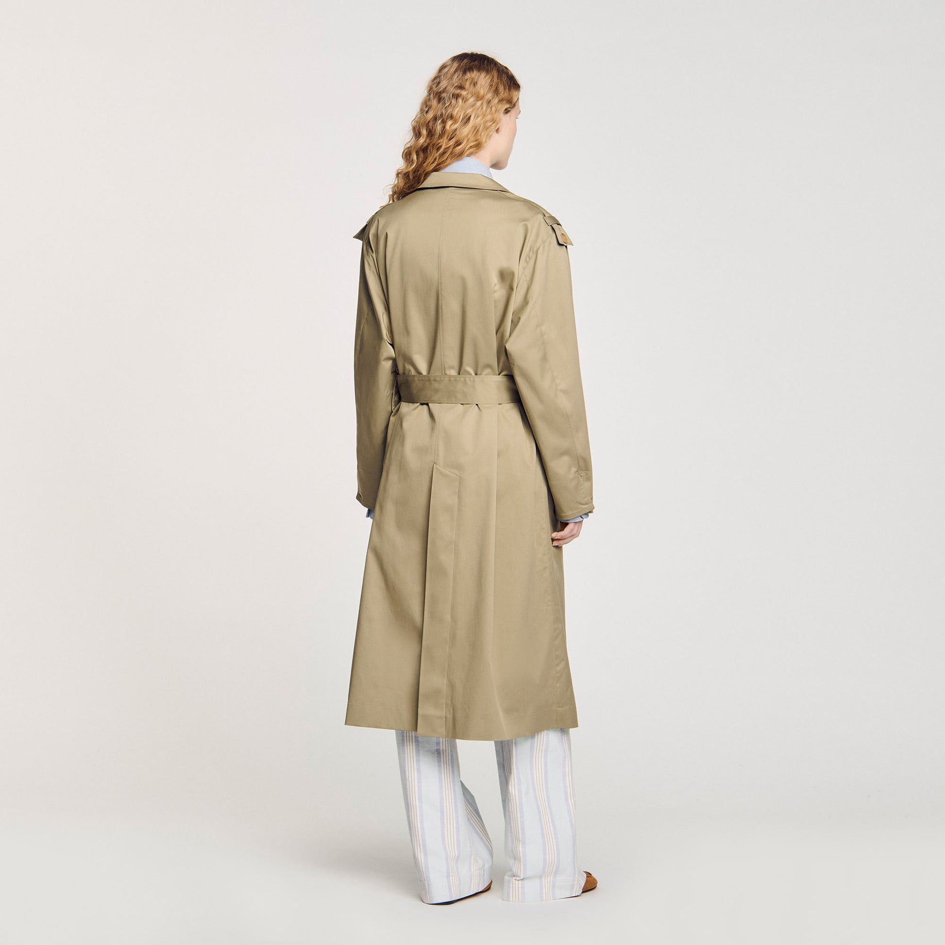 Sandro Belted trench coat Olive Green