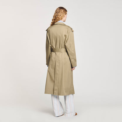Sandro Belted trench coat Olive Green