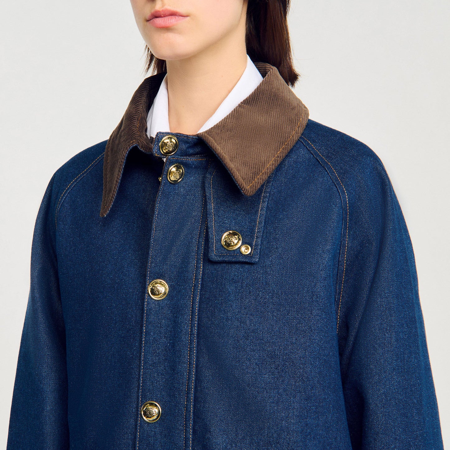 Sandro Denim workwear jacket Blue Jean