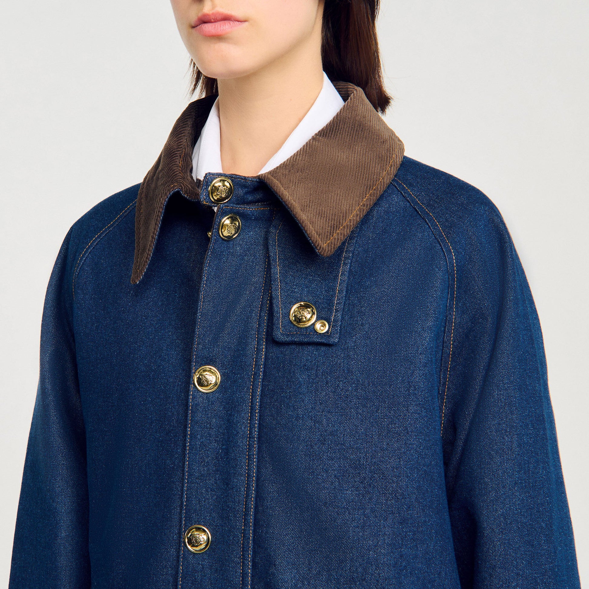 Sandro Denim workwear jacket Blue Jean