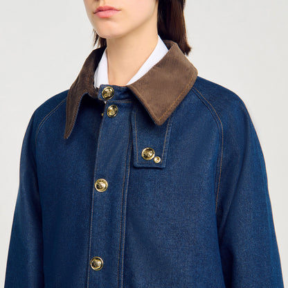 Sandro Denim workwear jacket Blue Jean