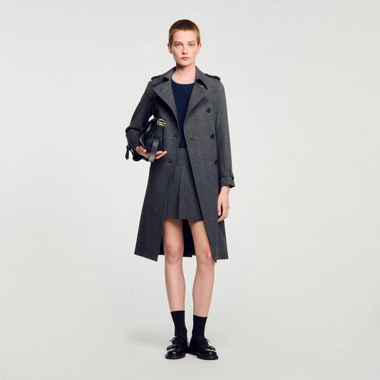 Sandro Rhinestone trench coat Grey / Brown
