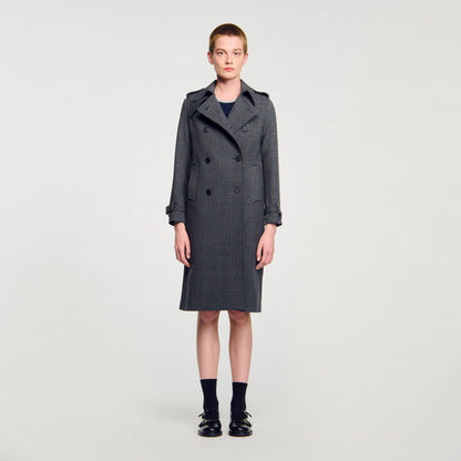 Sandro Rhinestone trench coat Grey / Brown