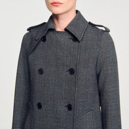Sandro Rhinestone trench coat Grey / Brown