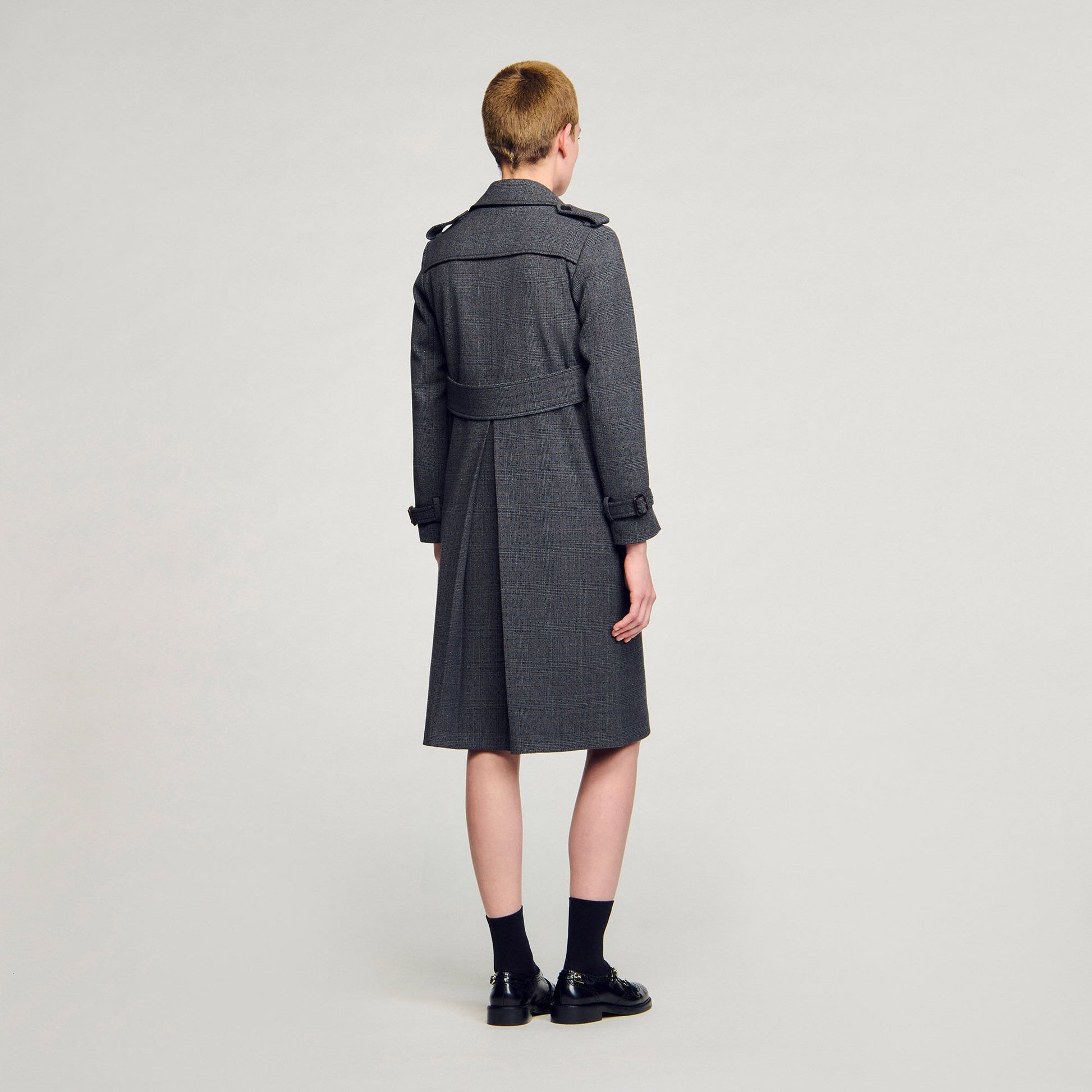 Sandro Rhinestone trench coat Grey / Brown