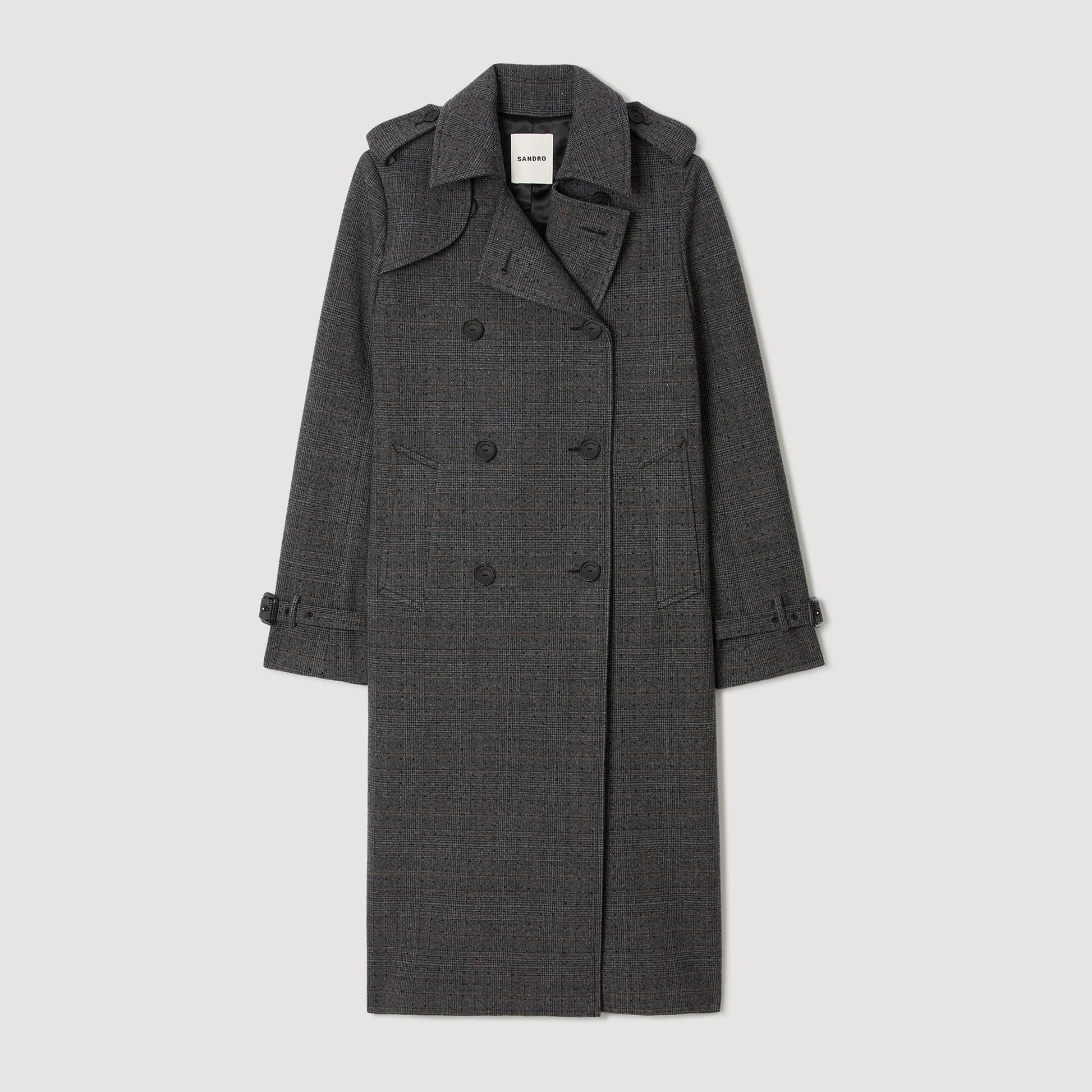 Sandro Rhinestone trench coat Grey / Brown