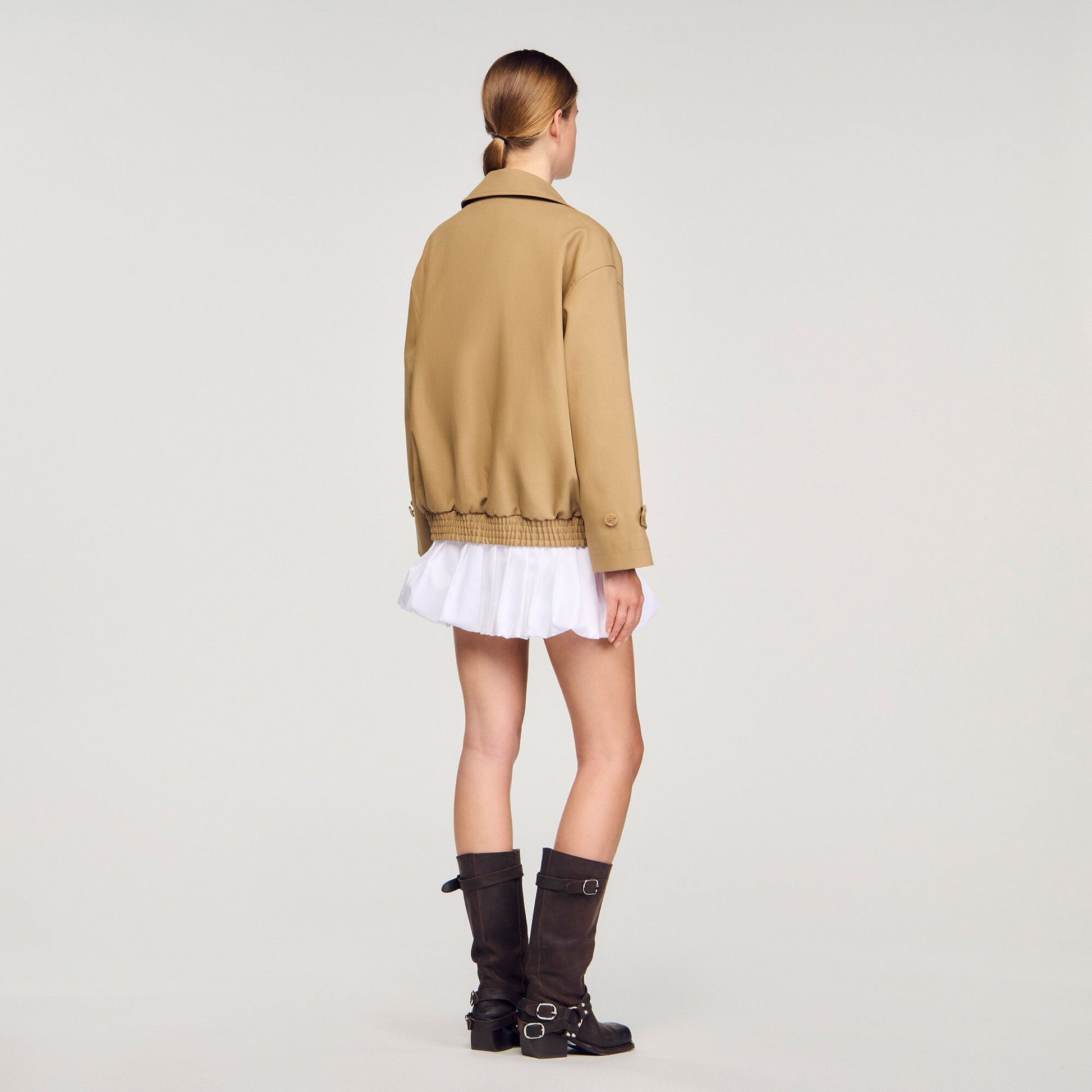Sandro Short oversized trench coat Beige