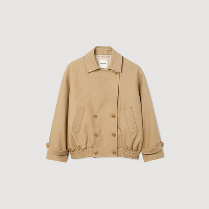 Sandro Short oversized trench coat Beige