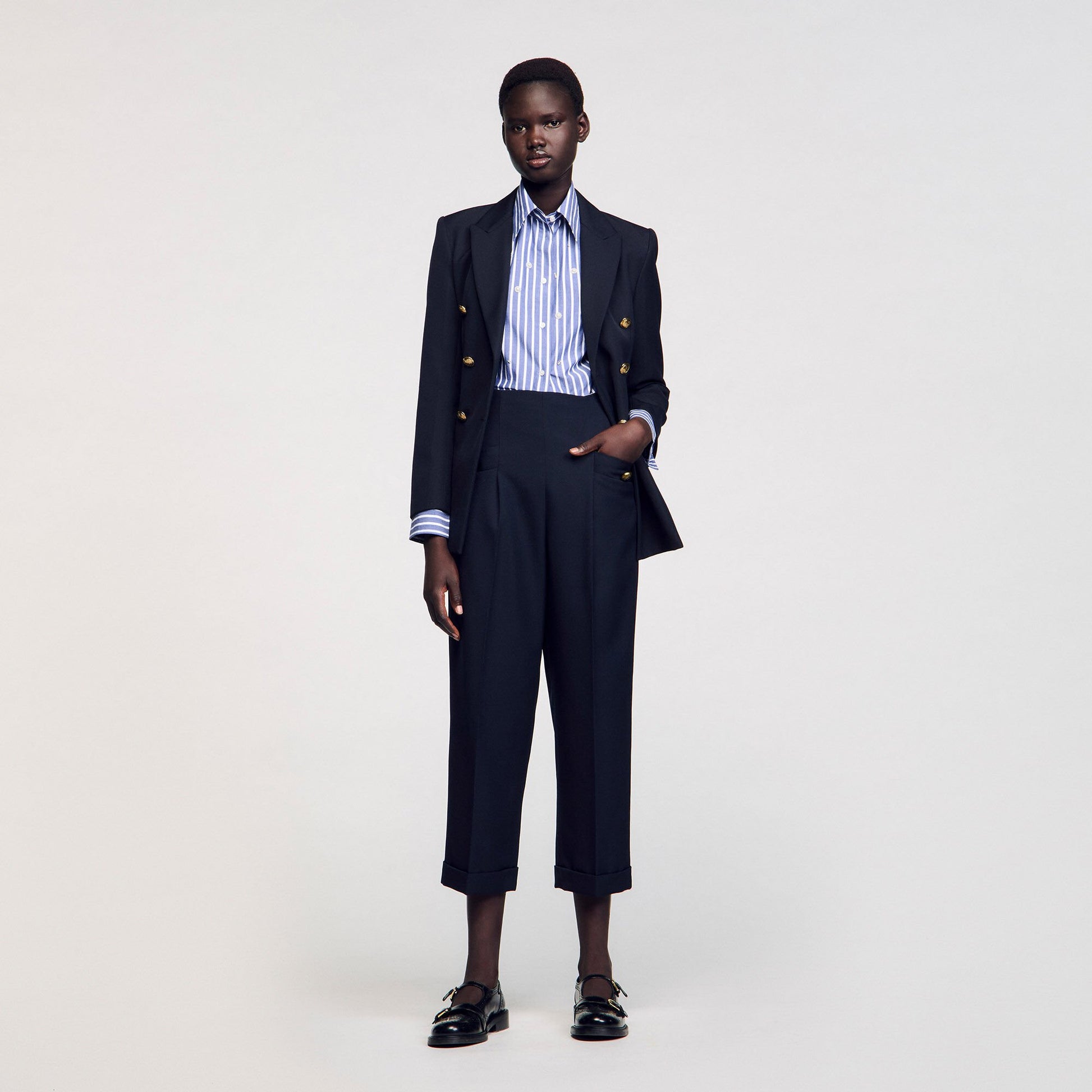 Sandro Wide legs trousers Navy Blue