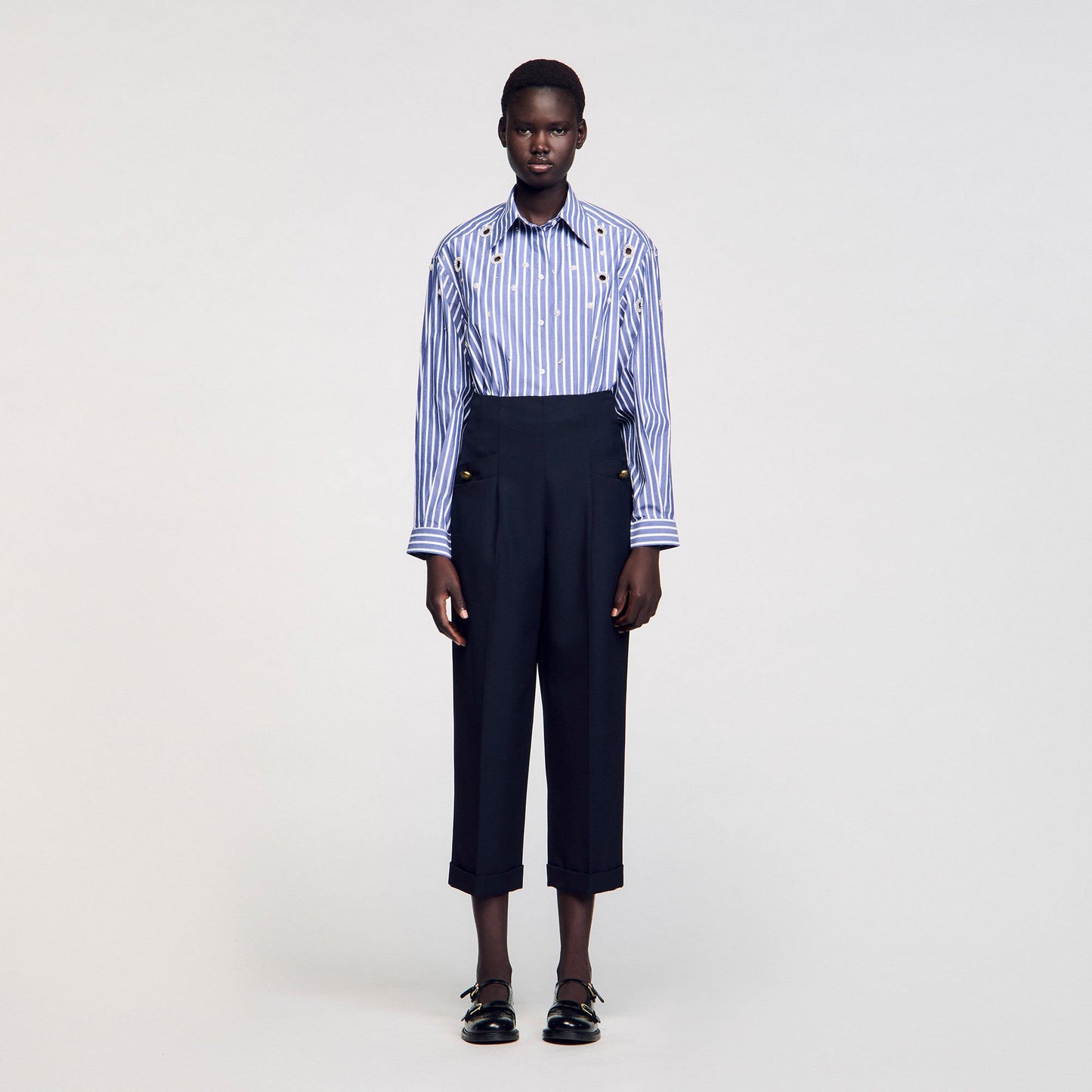 Sandro Wide legs trousers Navy Blue