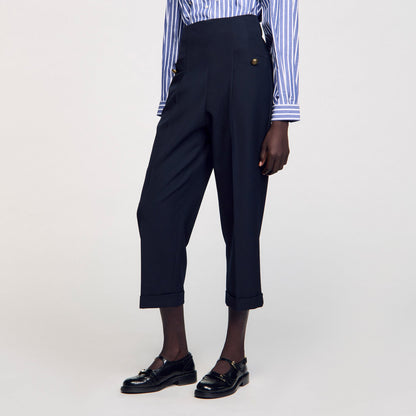 Sandro Wide legs trousers Navy Blue