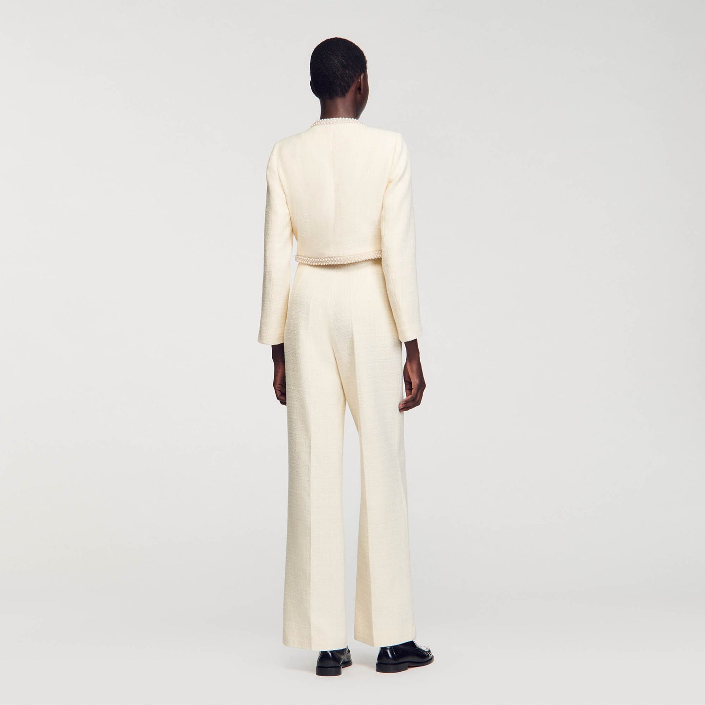 Sandro Tweed trousers Ecru
