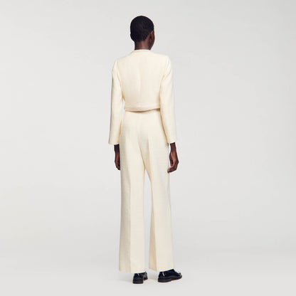 Sandro Tweed trousers Ecru