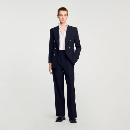 Sandro Straight-leg trousers Black
