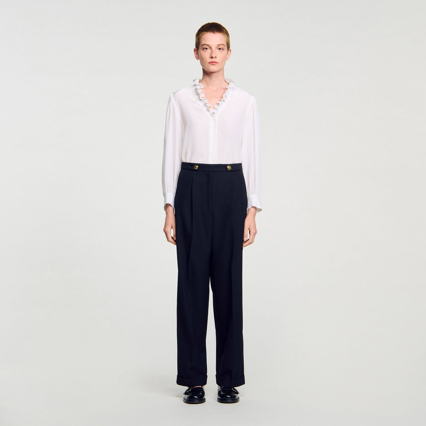 Sandro Straight-leg trousers Black