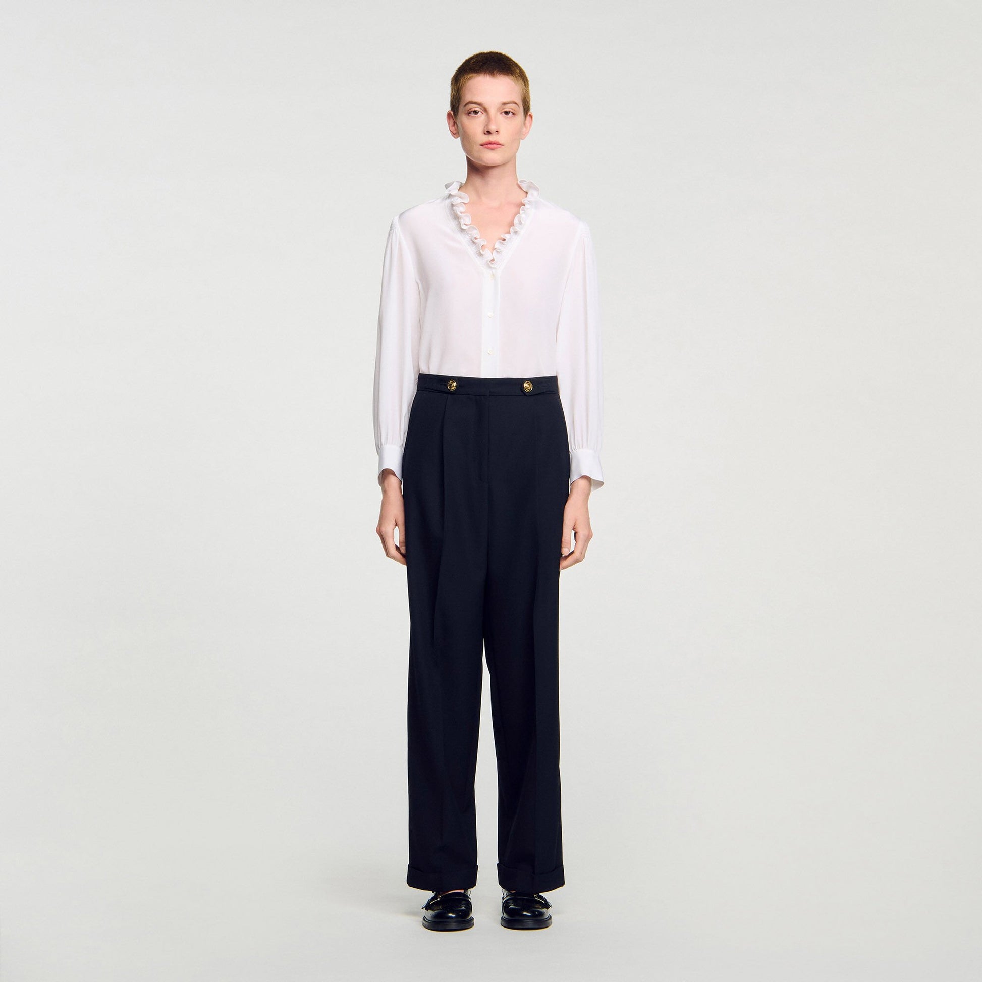 Sandro Straight-leg trousers Black