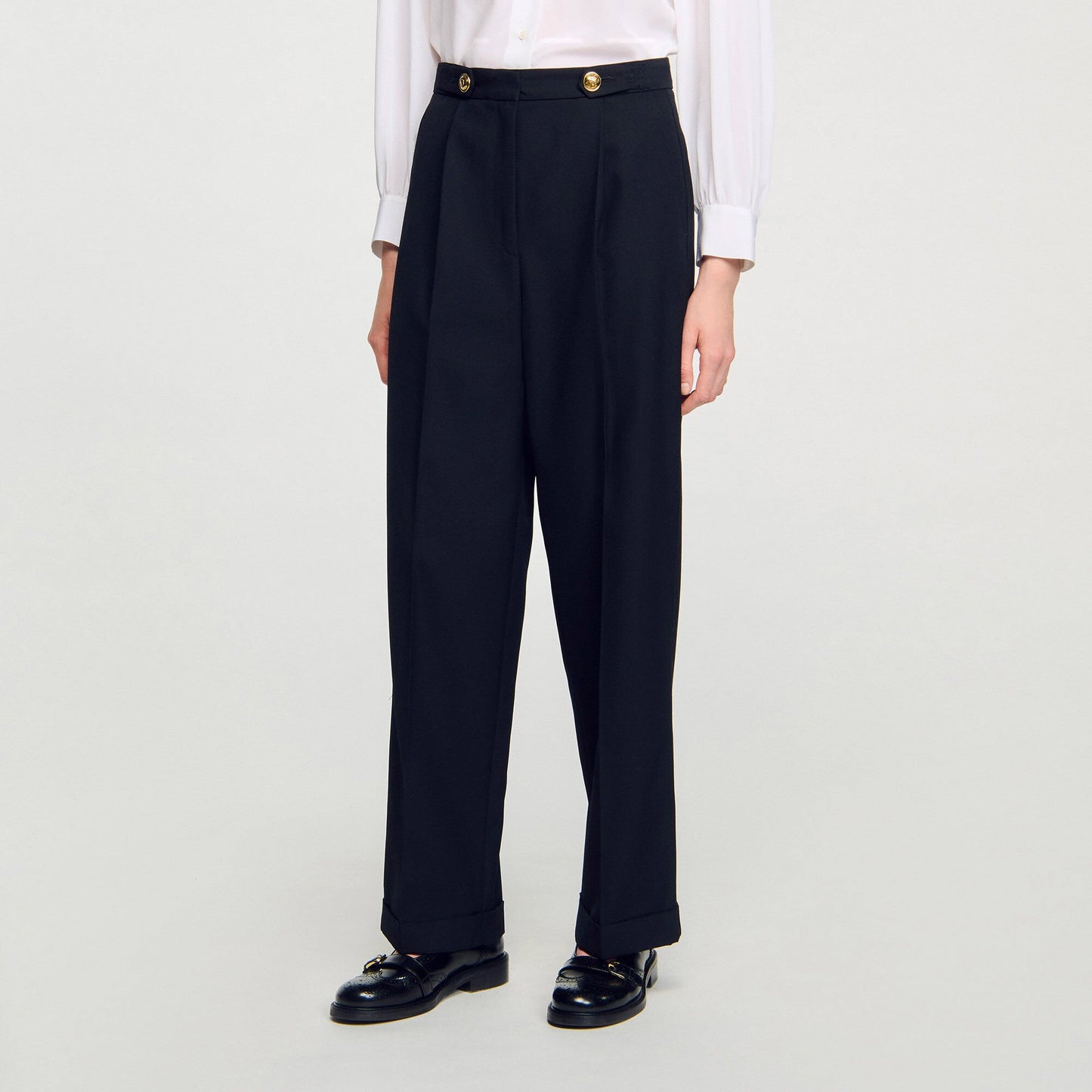 Sandro Straight-leg trousers Black