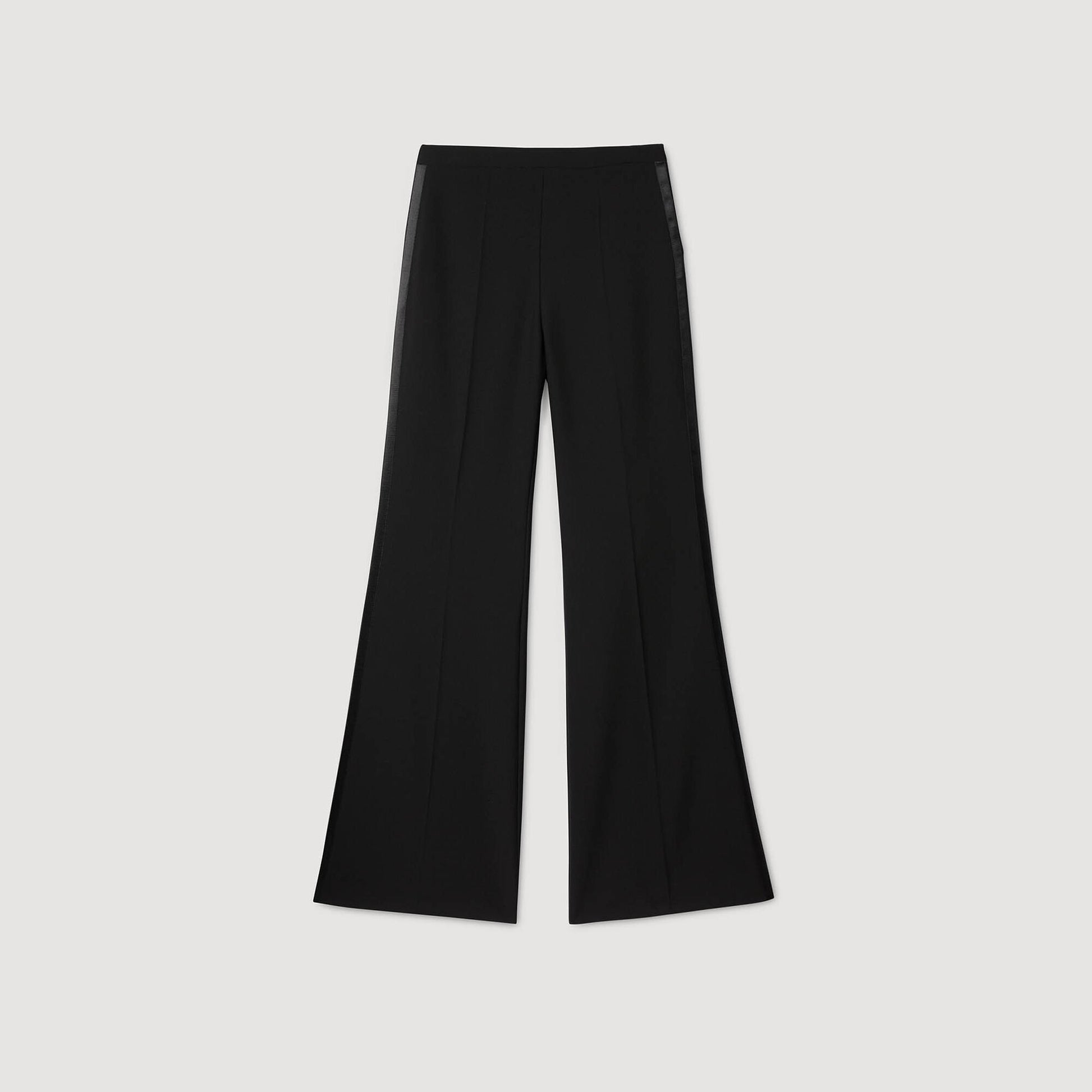 Sandro Satin stripe suit trousers Black