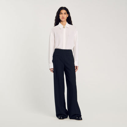 Sandro Chalk-striped trousers Black