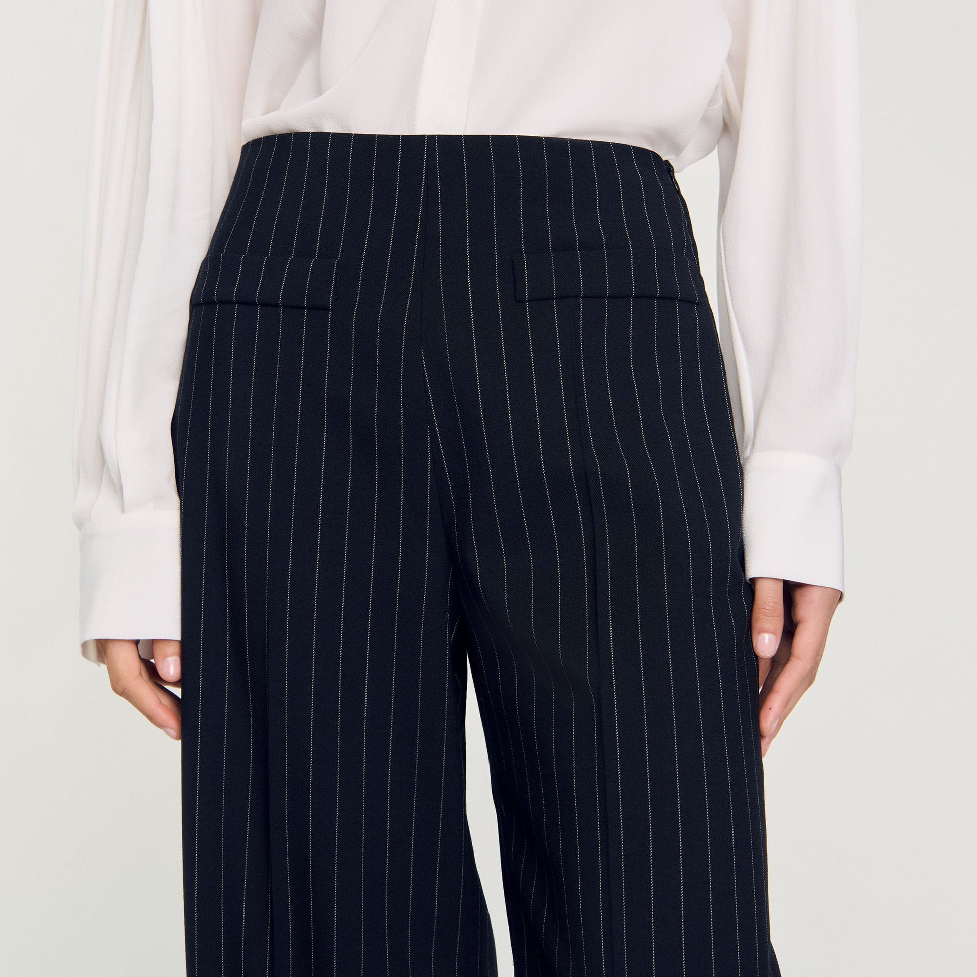 Sandro Chalk-striped trousers Black