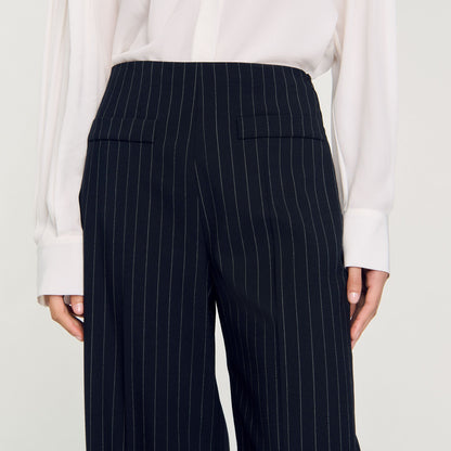 Sandro Chalk-striped trousers Black
