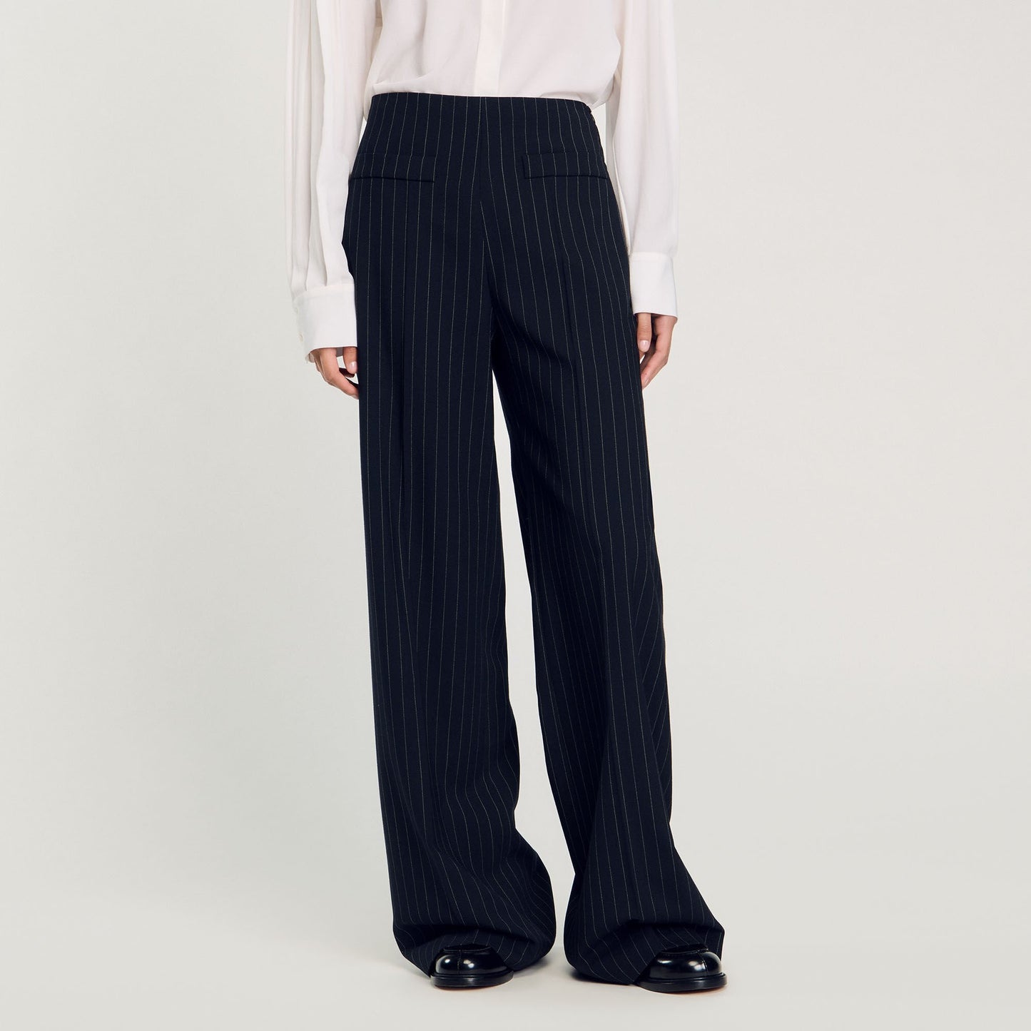 Sandro Chalk-striped trousers Black