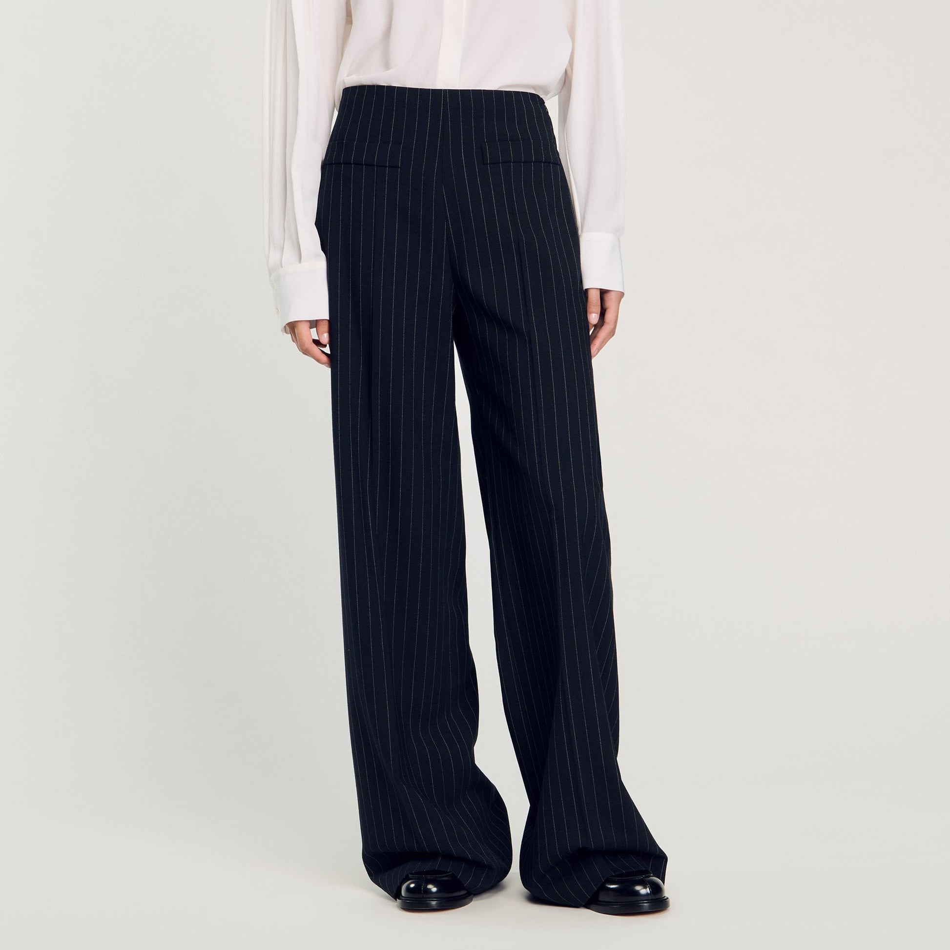 Sandro Chalk-striped trousers Black