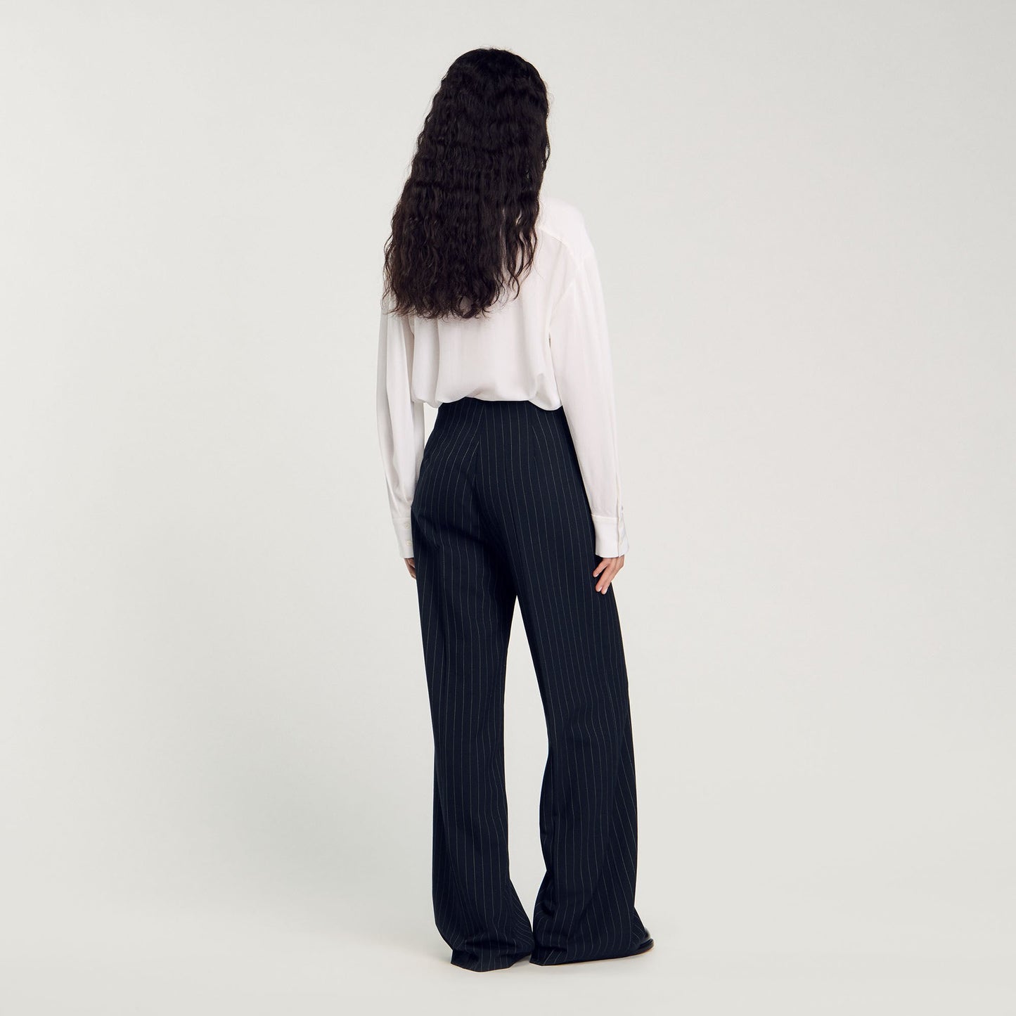 Sandro Chalk-striped trousers Black